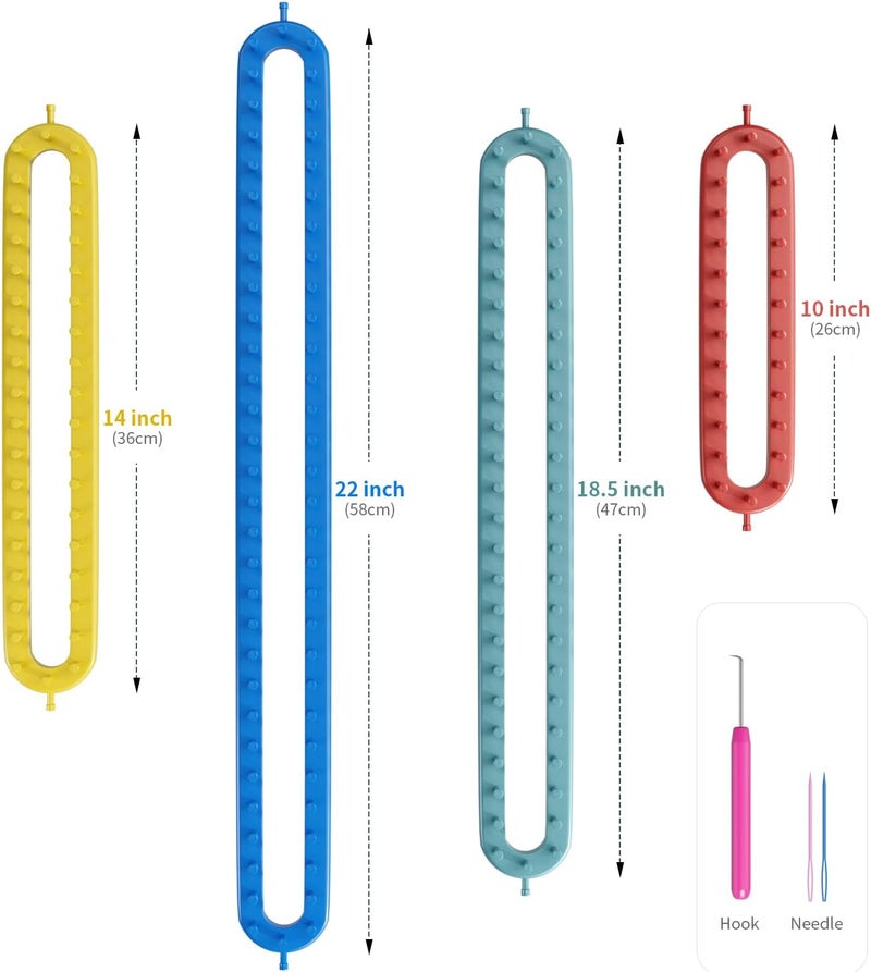 cureder Knitting Loom Long Knitting Loom Kit- Set of 4 Plastic Looms Knitting with 2 Knitting Yarn Loom Needle and 2 Plastic Loom Pick, Fit Craft Kit Tool for Giveaways Souvenirs, Gifts - Image 3